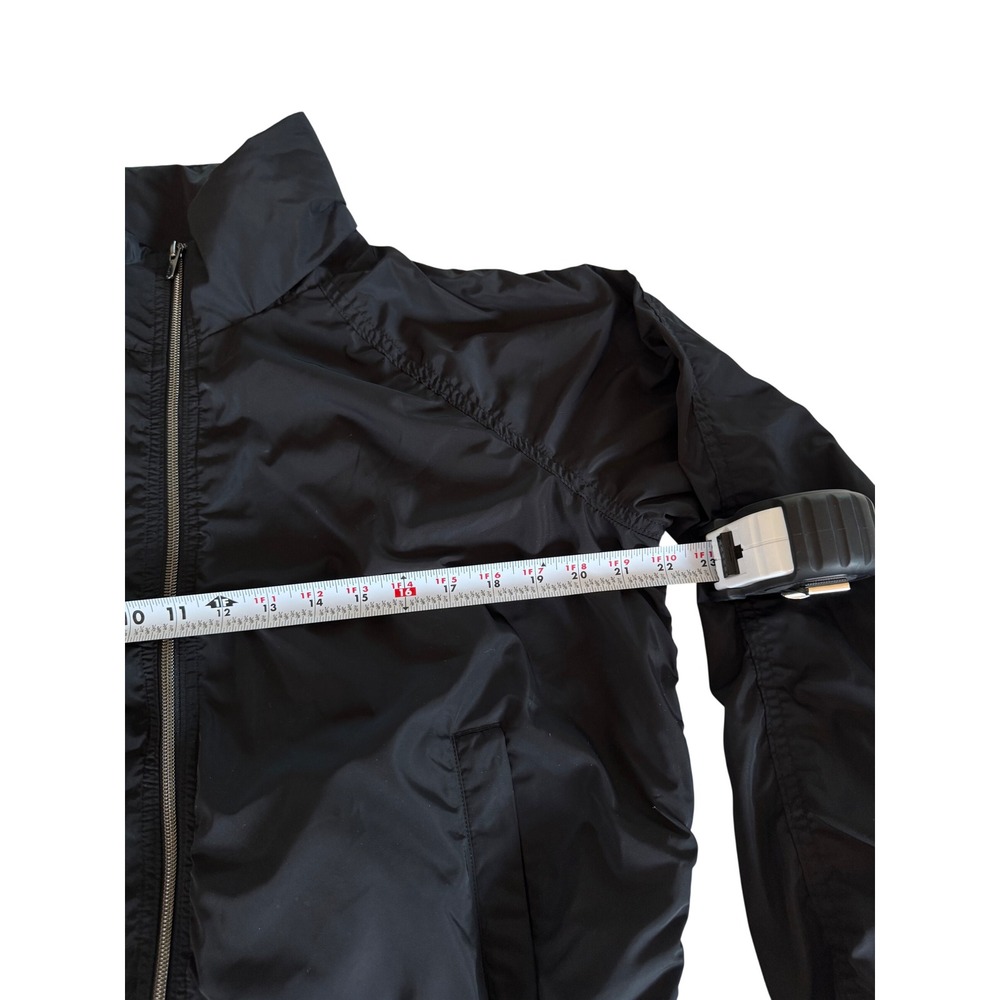 Athleta Jetset Bomber Jacket Black Medium Water Resistant Ruched Utility - Picture 11 of 12